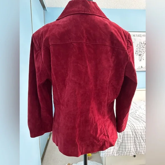 Guillaume burgundy suede jacket, medium - Picture 3 of 14
